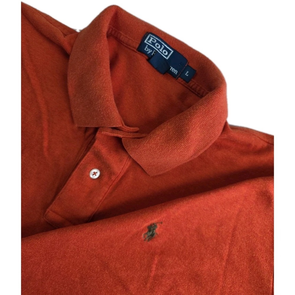 Polo Ralph Lauren Men's L RUST Classic Fit Solid Short Sleeve Polo Shirt Logo